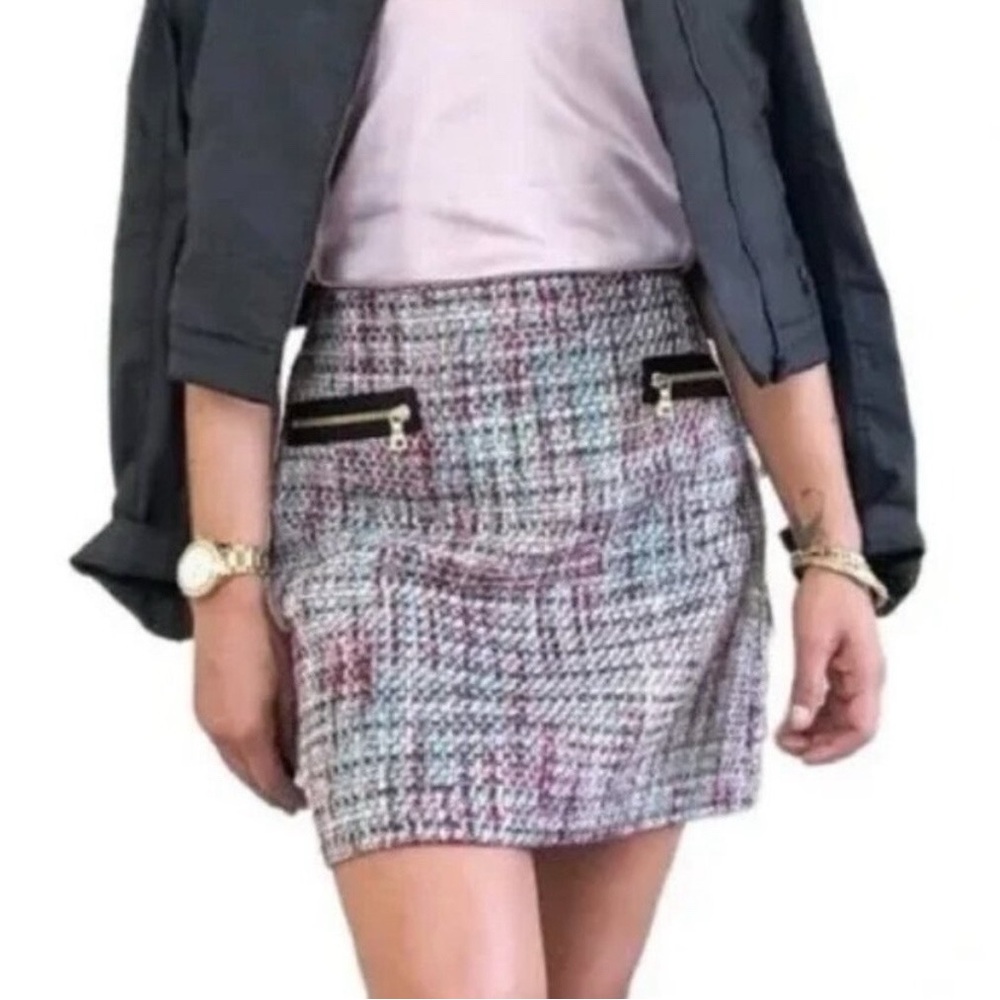 LOFT Multicolor Tweed Mini Skirt